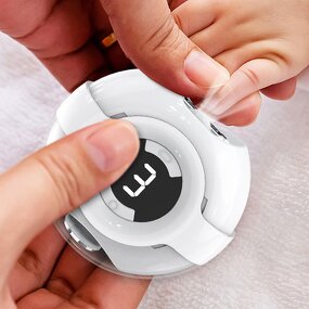 Electric Baby Nail Clipper - Wireless 3 Speed LED Light Trimmer File Storage Box