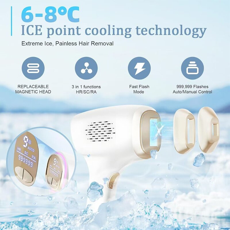 IPL Laser Hair Remover - 2026 Painless Ice Cooling Permanent Facial Epilator
