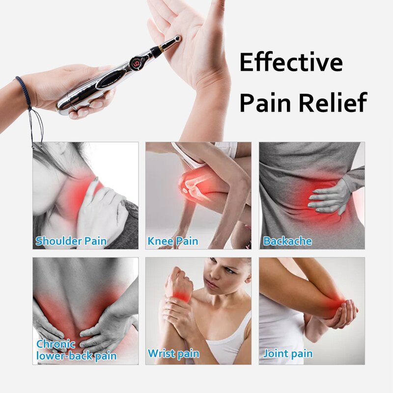 3 in 1 Massage Pen - Electric Self Massage Vibration Meridian Energy Pain Relief