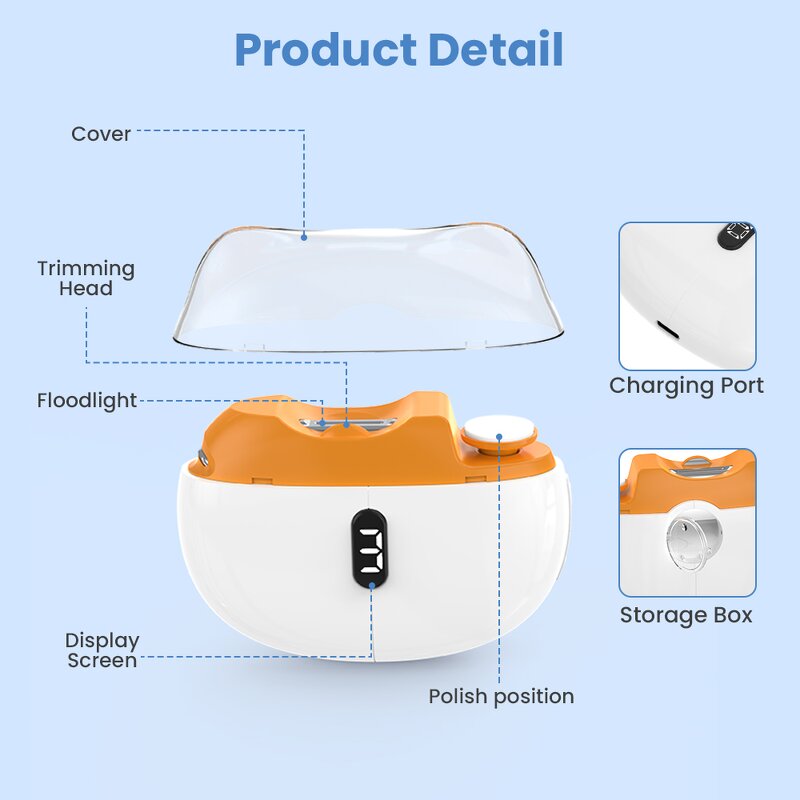 3 in 1 Baby Nail Clipper - Safety Portable Automatic LED Light Trimmer File Tool