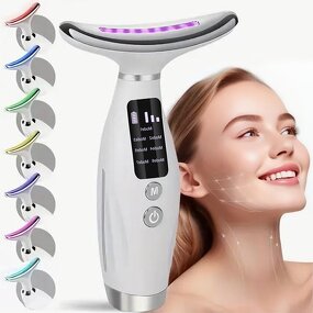 7 Color Facial Massager Wand - Anti Aging Wrinkle Remover Face Neck Lifting Tool