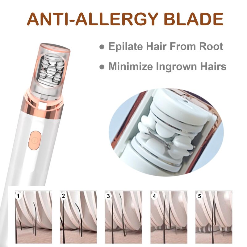 2 in 1 Electric Shaver - Rechargeable Body Hair Trimmer Ladies Epilator Razor