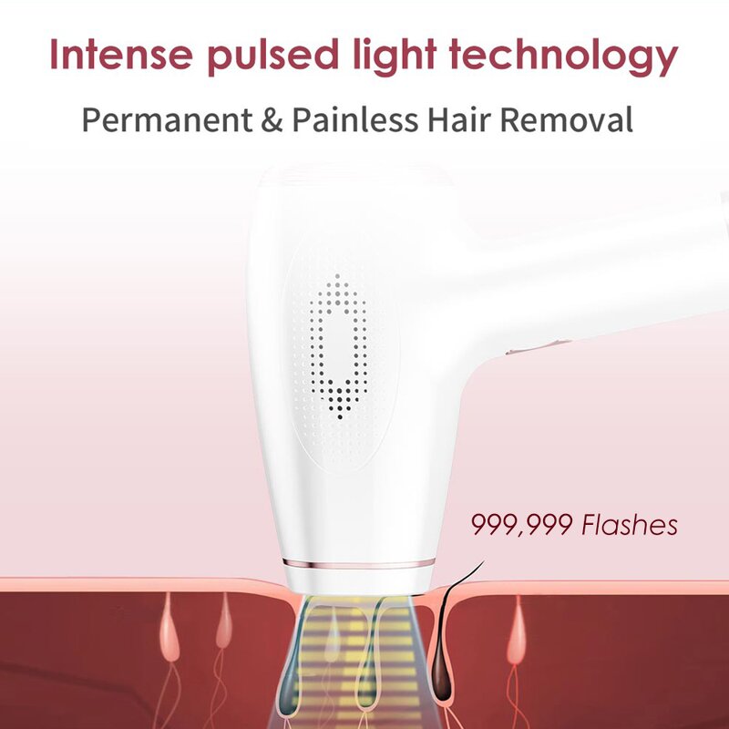 IPL Laser Epilator - Professional Handle 999999 Flashes LED Display Home Use