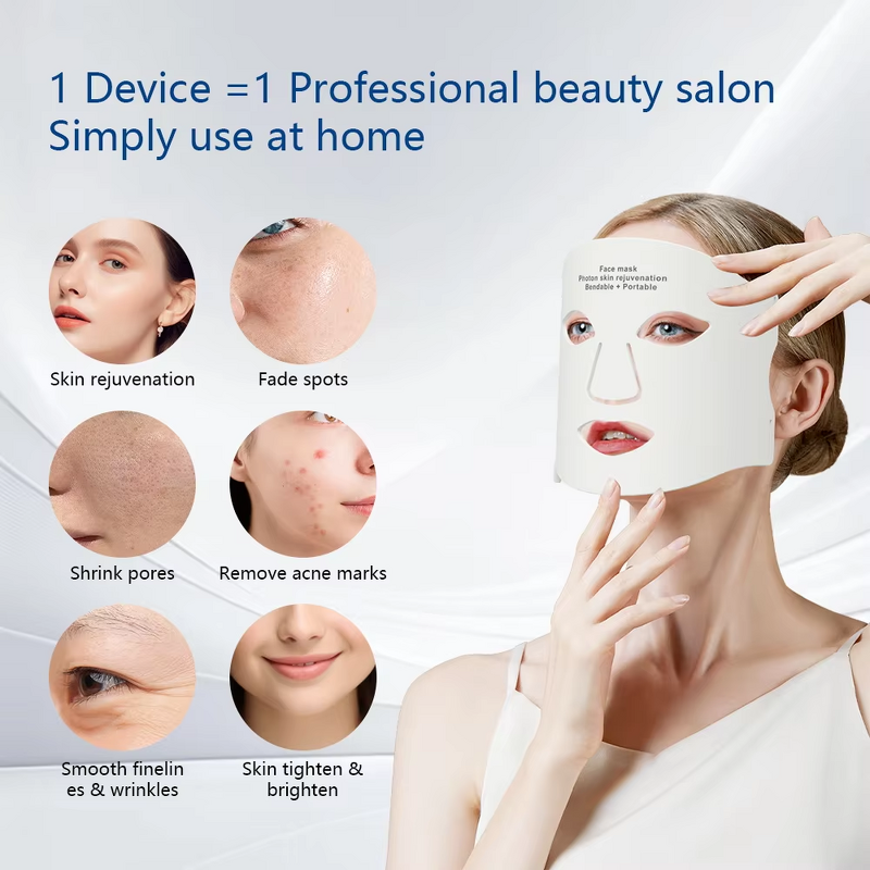 7 Color LED Therapy Mask - Korean Skincare Face Neck Red Light Skin Care Device