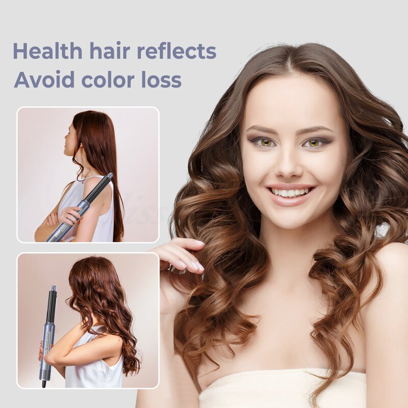 6 in 1 Hot Air Brush - 1400W Multifunctional Curler Straightener Hair Dryer Set