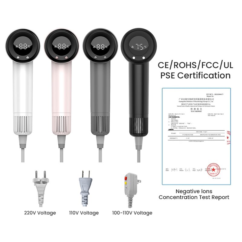 Ionic Pet Hair Dryer - Professional Mini Leafless Negative Ion 110000 Rpm Dryer