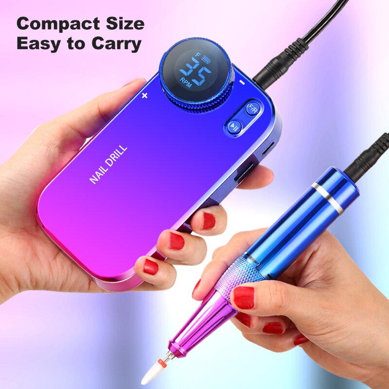 Electric Nail Drill - Colorful High Speed 35000Rpm Professional Manicure Tool