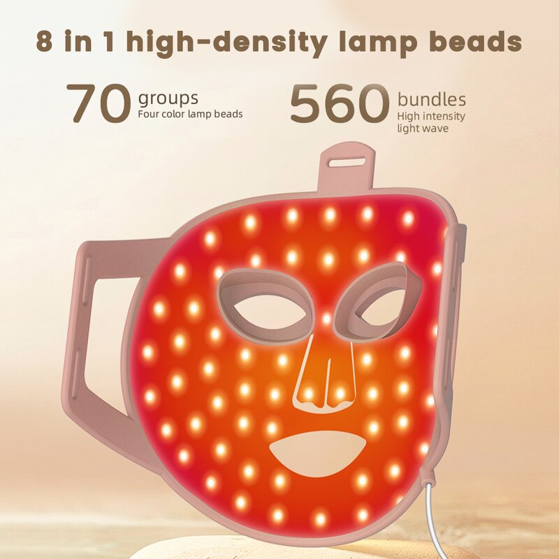 8 Color LED Face Mask - Anti Aging Portable Silicone Red Light Therapy Device