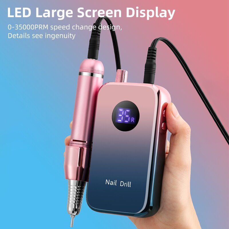 Electric Nail Drill - 2025 35000Rpm Aluminium Portable Manicure Nail Art Tool