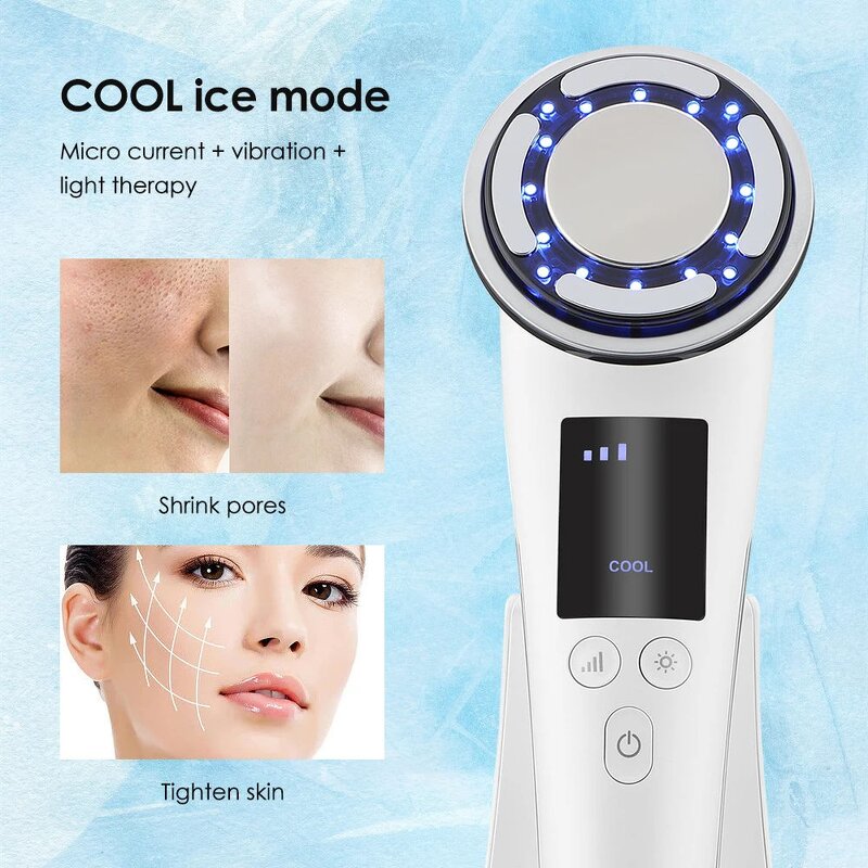 Hot Cold Face Massager - Wholesale Handheld LED Vibrating Face Lifting Device