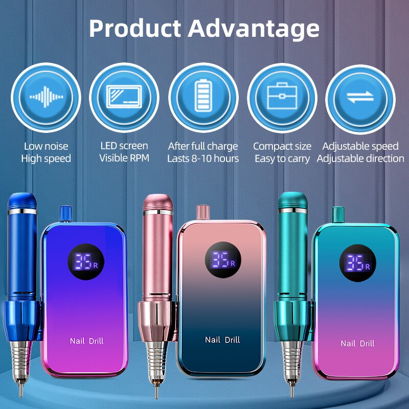 Electric Nail Drill - 2025 35000Rpm Aluminium Portable Manicure Nail Art Tool