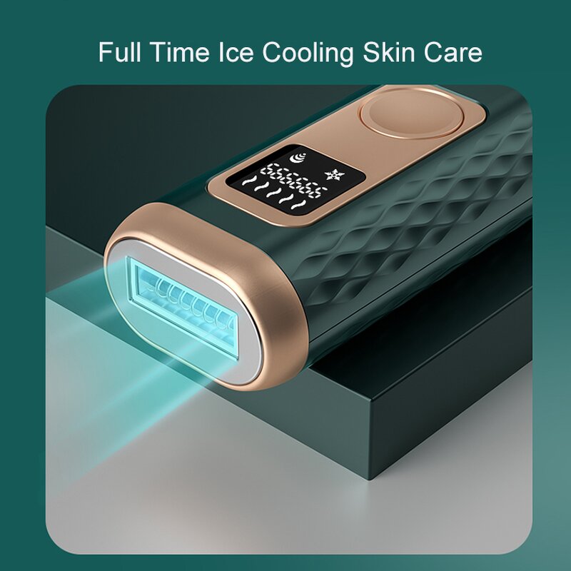 IPL Laser Hair Remover - Portable Ice Cooling Permanent Home Use Epilator Tool