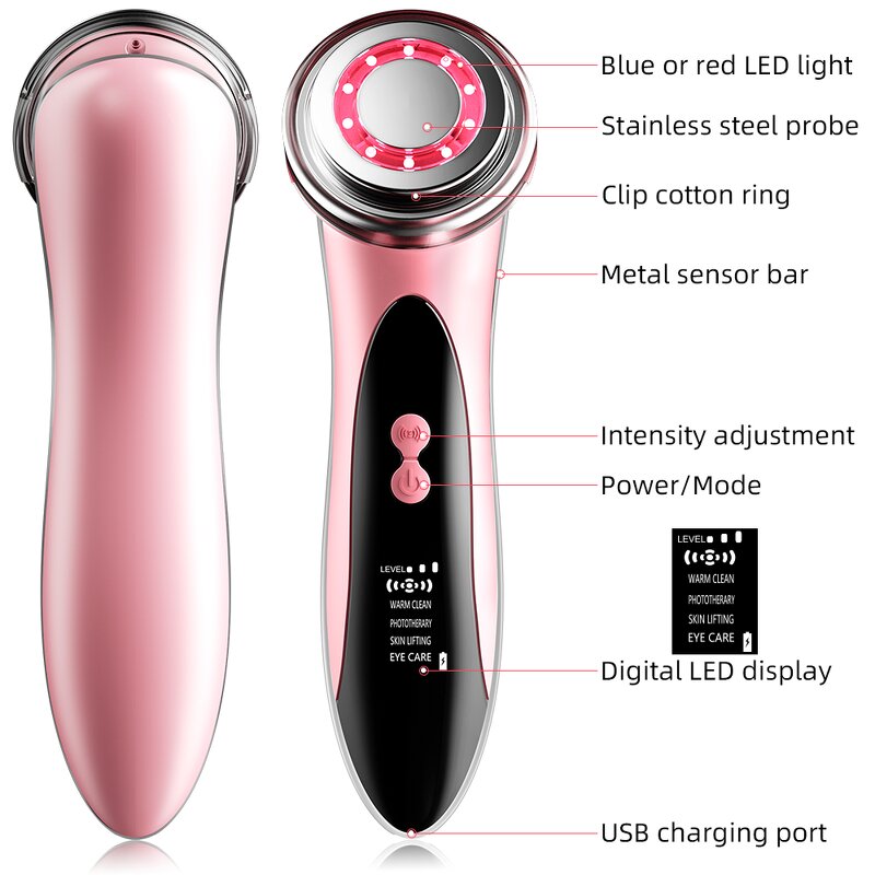 Ultrasound Face Lift Machine - Factory Hot Sale LED EMS Photon Skin Massager