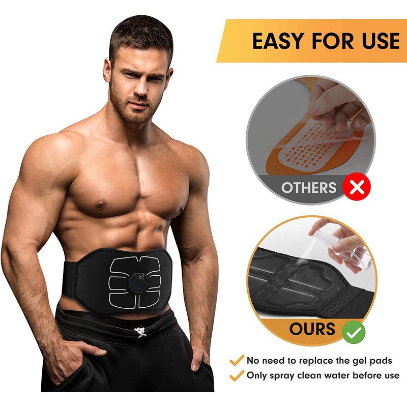 Abdominal Toning Belt - Muscle Toner Fitness Training Gear ABS Stimulator Home