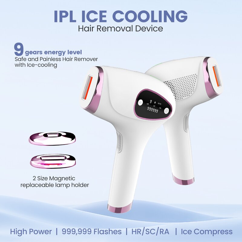IPL Laser Hair Remover - Private Label Ice Cooling 999999 Flashes Home Device
