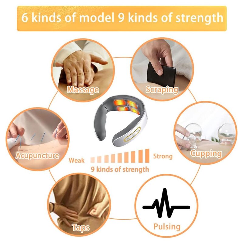 Electric Neck Massager - High Quality Portable USB Pulse Neck Pain Relief Device