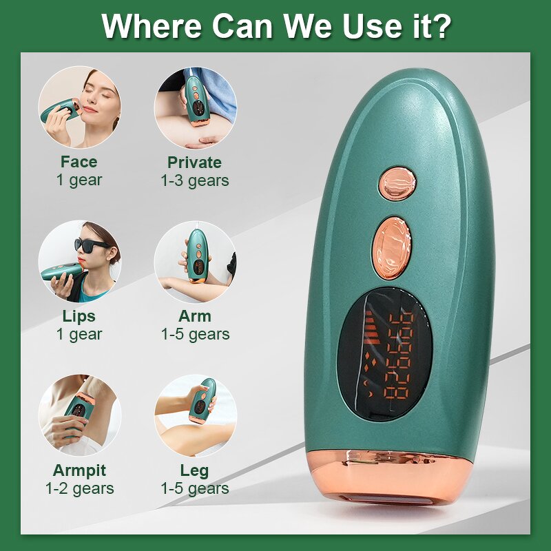 IPL Laser Hair Remover - Most Popular Electric Facial Epilation a Maison Device
