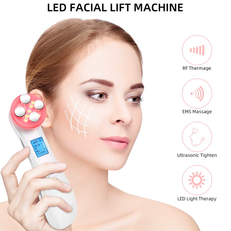 RF Facial Lifting Device - High Frequency Skin Rejuvenation Tightening Massager