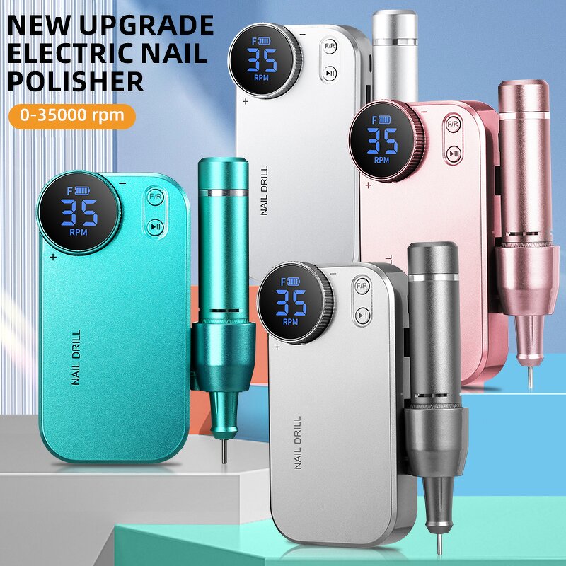 Electric Nail Drill - High Speed 35000Rpm Professional Rechargeable Manicure Tool