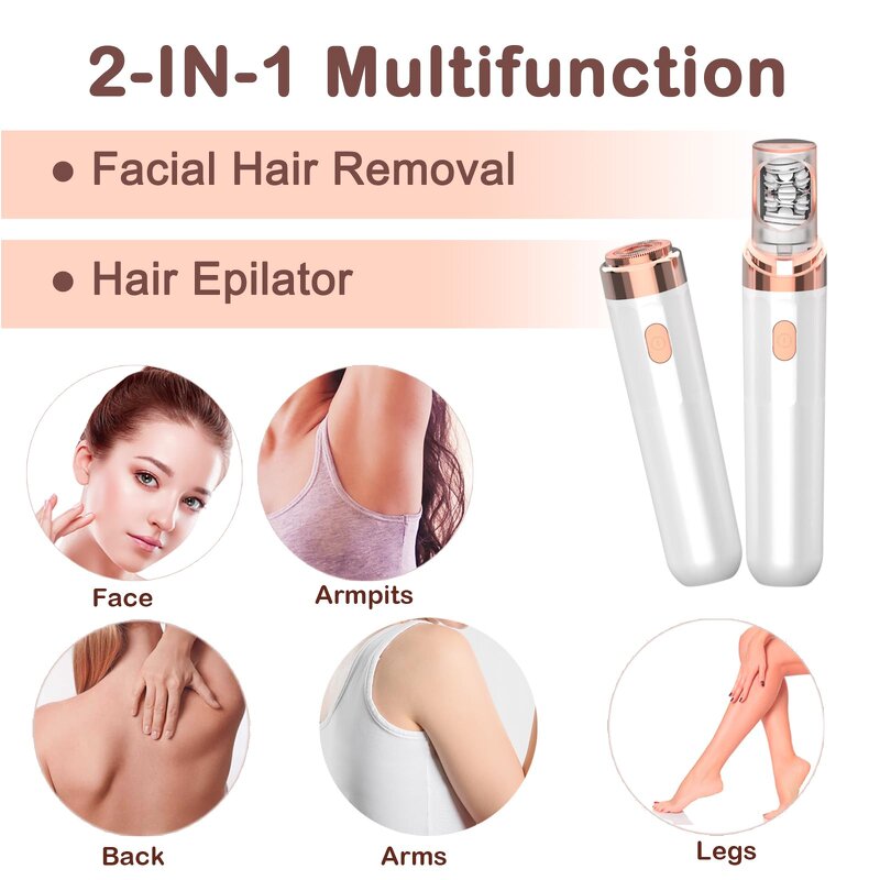 IPX7 Women's Electric Shaver - Waterproof Facial Body Bikini Hair Trimmer Epilator