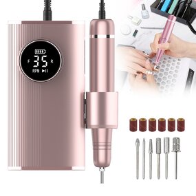 Electric Nail Drill - Wochuan Professional Rechargeable 35000Rpm Manicure Tool