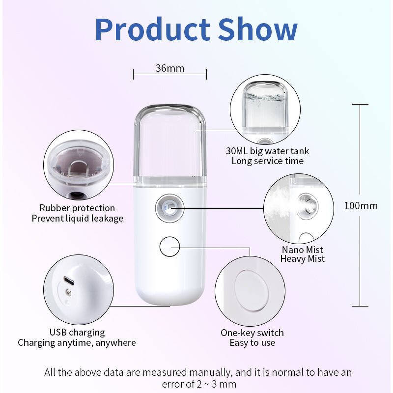 Nano Facial Steamer - Hot Selling 2024 Portable Handy Beauty Mist Sprayer
