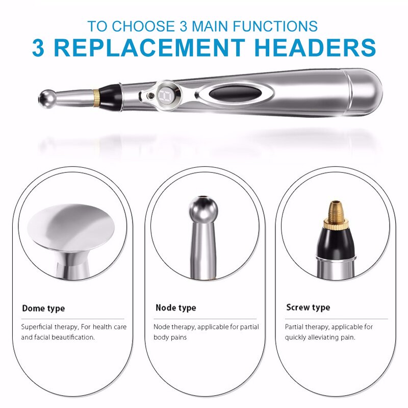 3 in 1 Massage Pen - Electric Self Massage Vibration Meridian Energy Pain Relief