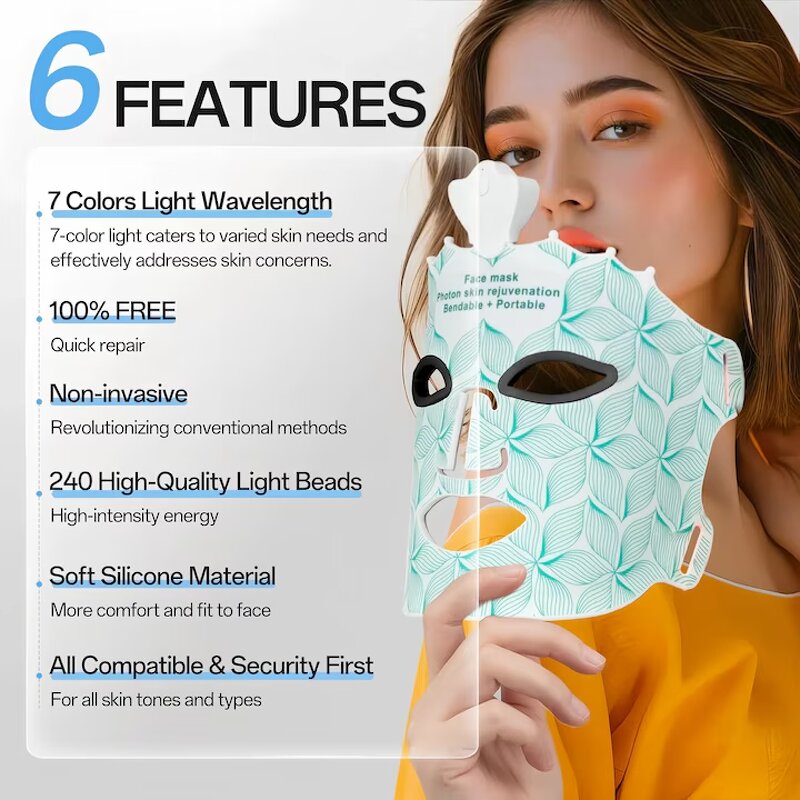 4 in 1 Facial Mask Device - USB Skin Rejuvenation Anti Aging Acne Home Beauty Tool