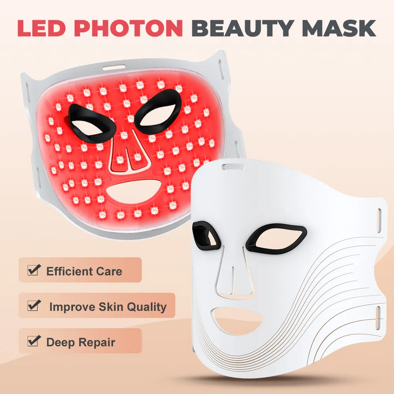 Foldable LED Face Mask - 2025 180 Beads 4 Colors Infrared Red Blue Light Tool