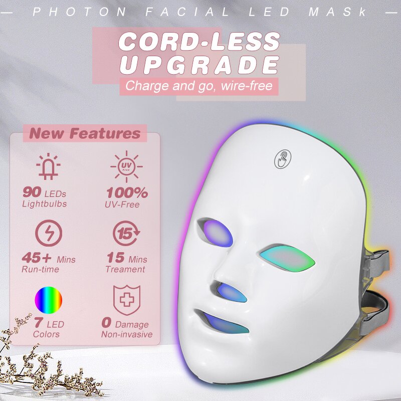 7 Color LED Face Mask - Factory Direct OEM Red Light Therapy Facial Device