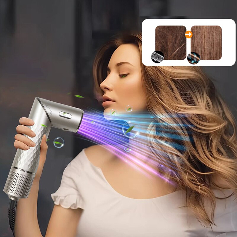 7 in 1 Hot Air Brush - 110000 Rpm Foldable Curling Iron Hair Dryer Set LED