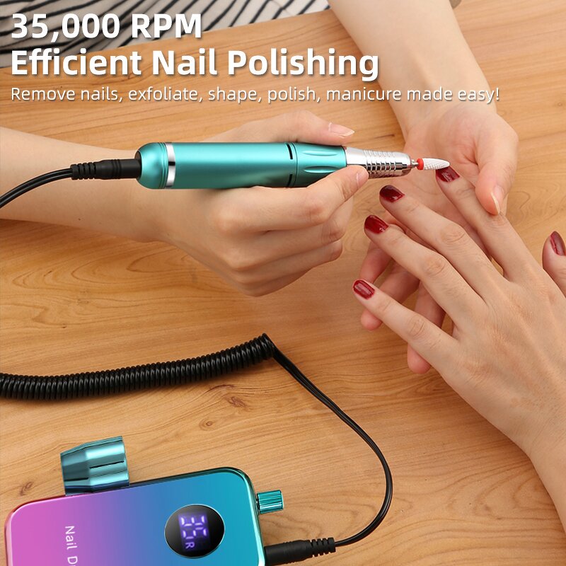 Electric Nail Drill - 2025 35000Rpm Aluminium Portable Manicure Nail Art Tool