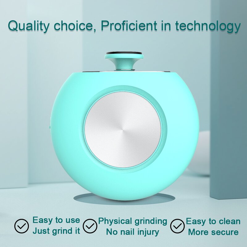 Electric Nail File - Battery Powered Low Noise Cordless Baby Nail Grinder Tool