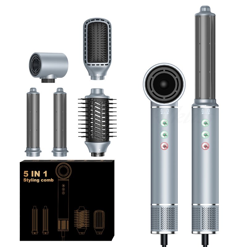 BLDC Hair Dryer Set - Wochuan 110000 RPM 5 in 1 Hot Air Brush 110V 220V