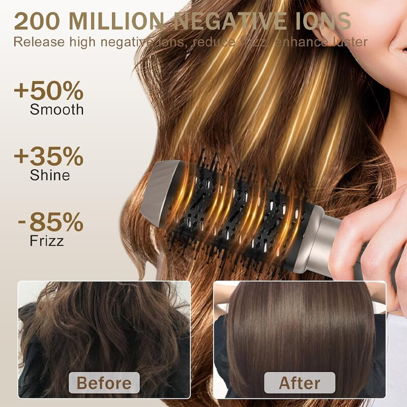 Hot Air Brush Set - Home Curly Hair Dryer Professional 6 in 1 Styling Brush