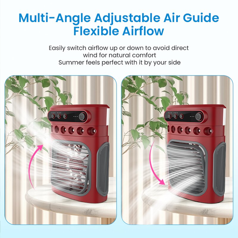 3 in 1 Mini Cooler Fan - USB LED Light Water Mist Desktop Humidifier Cooling Fan