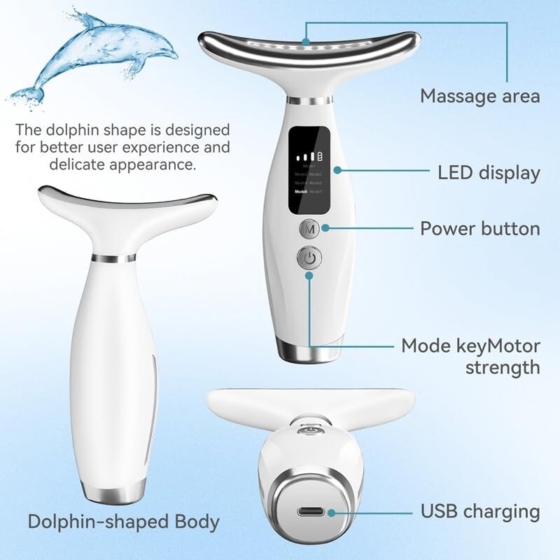 7 in 1 LED Facial Massager - 2025 Trends Neck Face Skin Tightening Lifting Tool