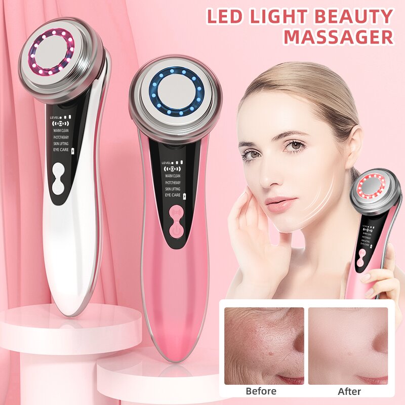 LED Microcurrent Face Massager - Women Hot Cold Beauty Personal Care Equipment
