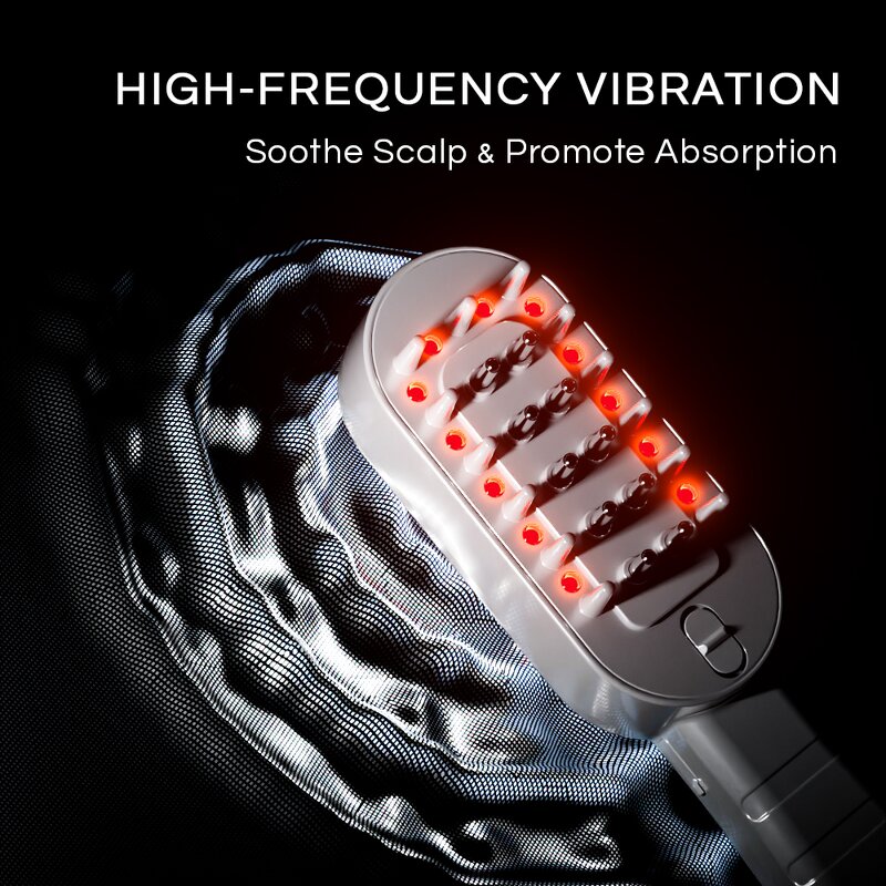 Laser Comb Manufacturer - Custom Home Use Electric Vibration 655nm Red Light for Hair Growth Serum