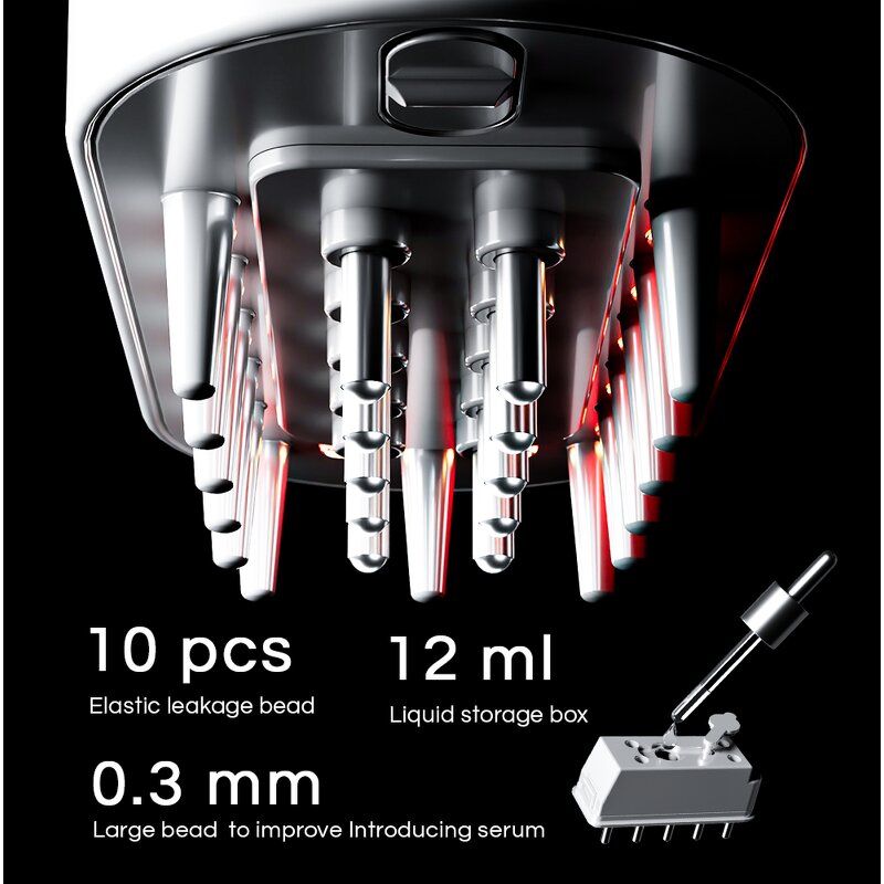 Laser Comb Manufacturer - Custom Home Use Electric Vibration 655nm Red Light for Hair Growth Serum