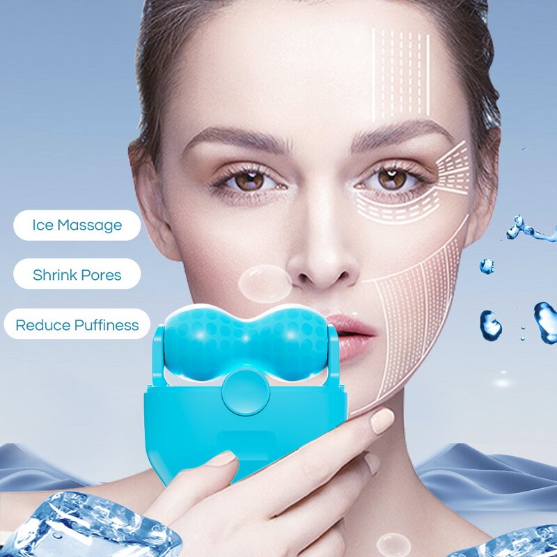 Ice Roller Manufacturer - MINI 2in1 Hand Held Silicone Flat V Shape for Face Neck Skin Soothing
