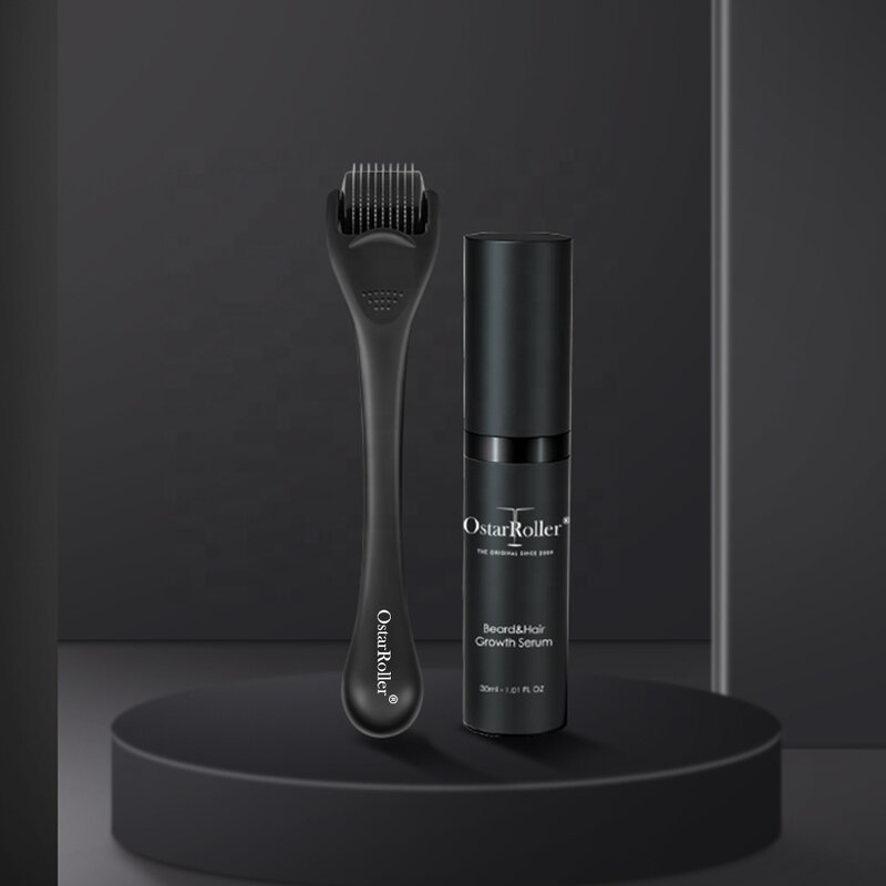 Derma Roller SET Manufacturer - OEM Private Label 540 Titanium for Home Face Beard Hair Growth Serum