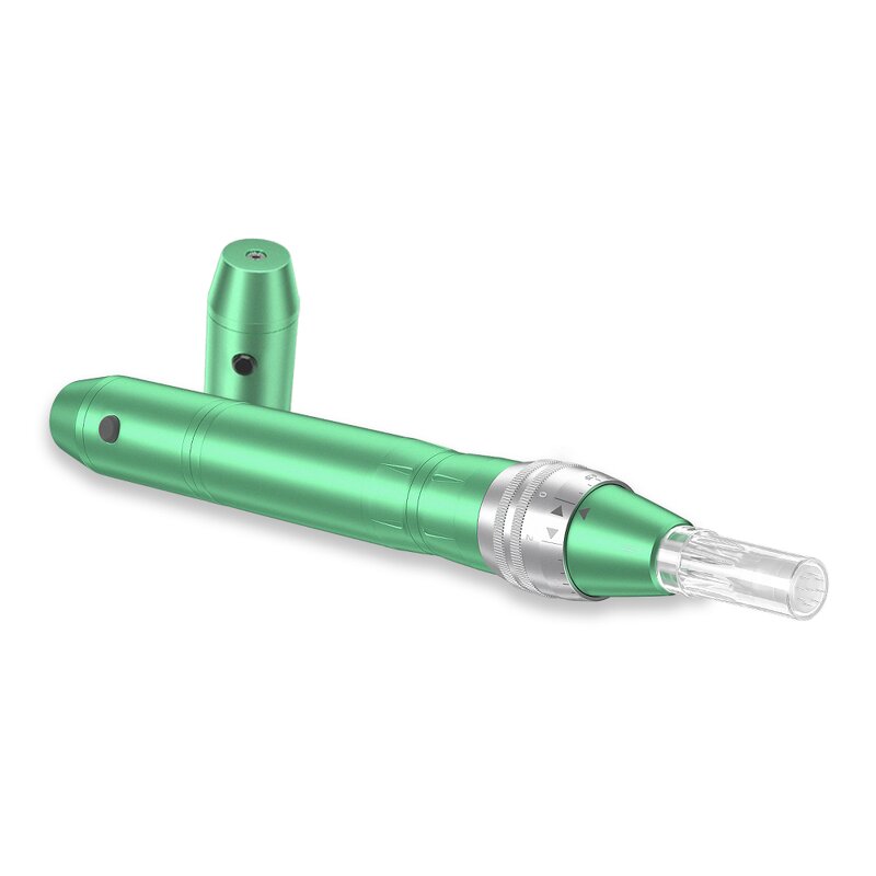 Dermapen Manufacturer - CE Approved Auto 2 Pcs Battery Anti-flow Microneedle Pen for Face Rejuvenation