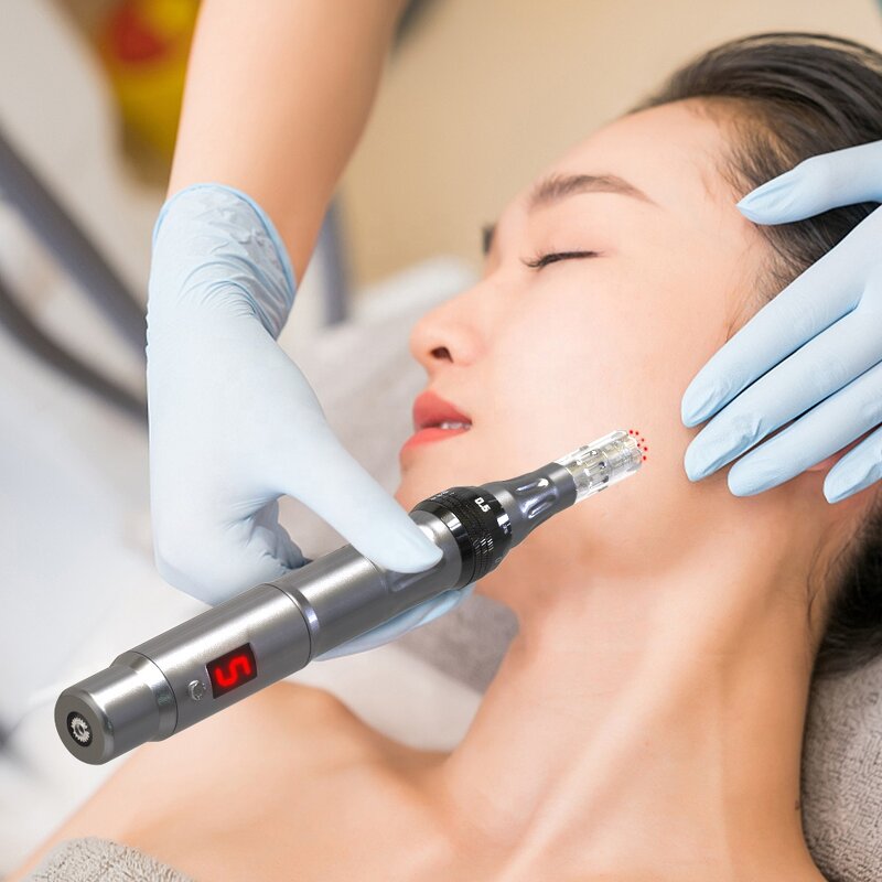 Microneedling DermaPen Manufacturer - Rechargeable LCD Screen Display for Face Acne Removal Hair Growth