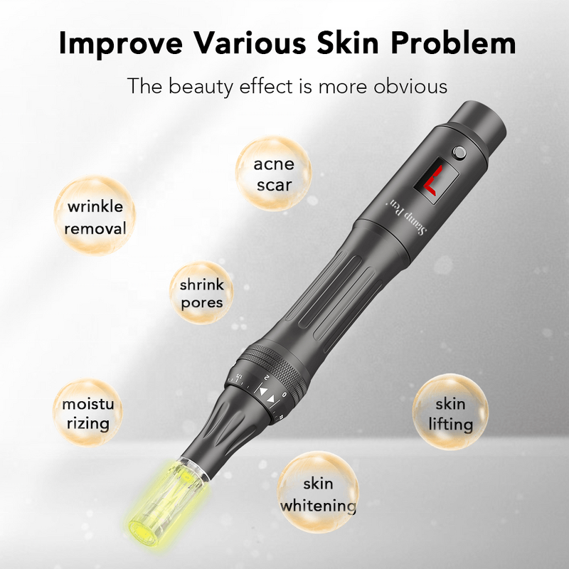 Microneedling Derma Pen Manufacturer - OEM LED Anti-Back Flow Electric Titanium for Wrinkle Removal US