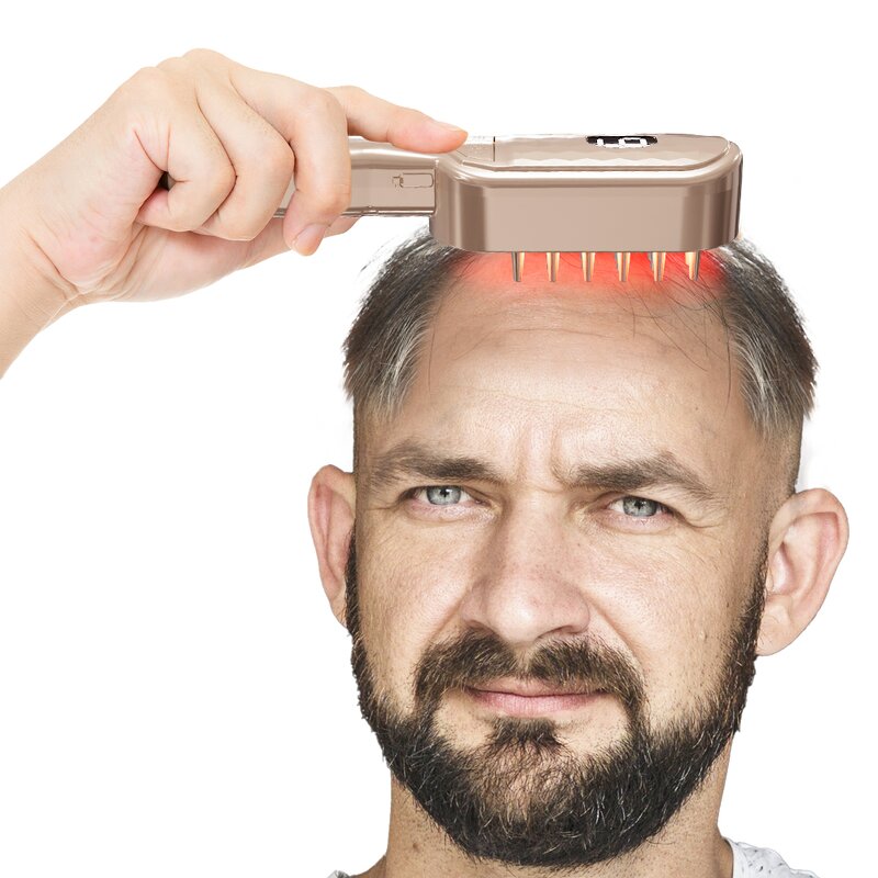 Laser Comb Manufacturer - Custom Home Use 655nm Sonic Vibrating Scalp Massager for Hair Growth Serum