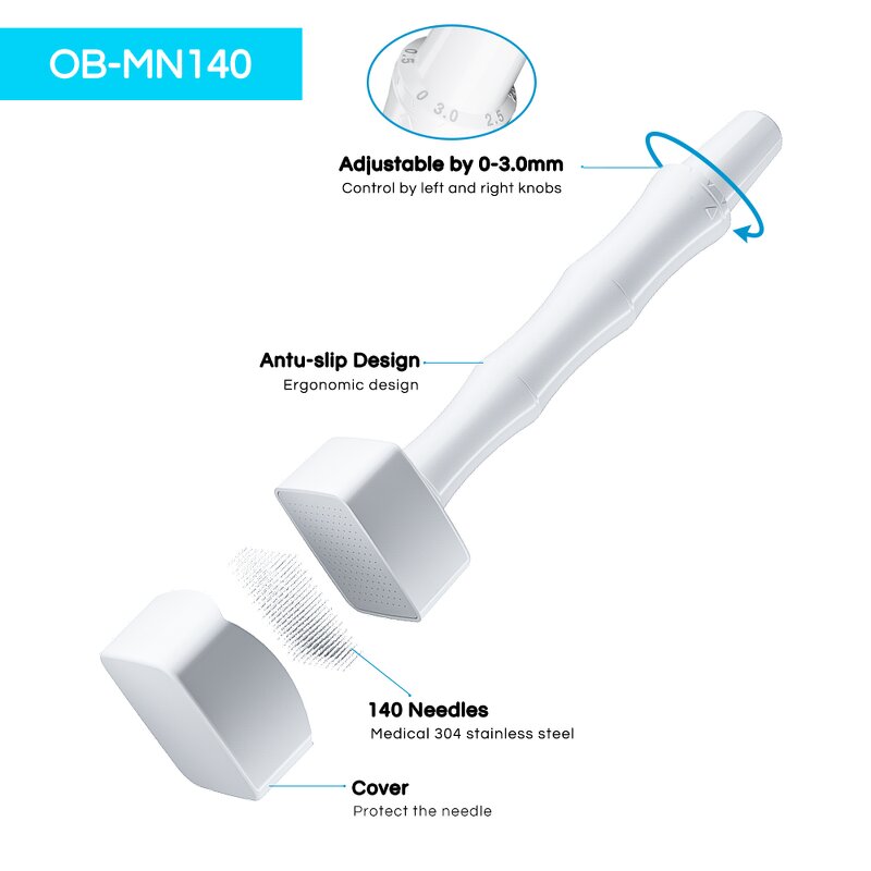 Derma Stamp Manufacturer - Home Use Adjustable Needle Length 140 PINS Stainless Steel for Whitening Acne