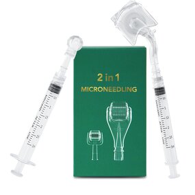 Dermaroller System Manufacturer - 2-in-1 Titanium 1.5mm Needle Syringe for Home Use Face Eye Lip