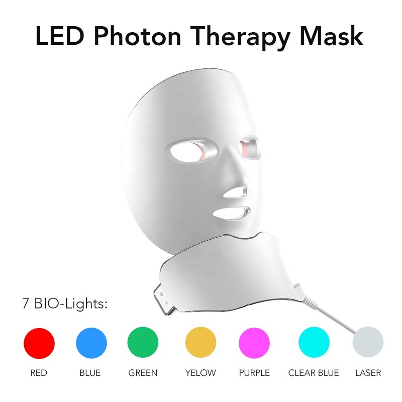 LED Light Therapy Mask Manufacturer - 7 Color Photon for Face Neck Acne Treatment Skin Rejuvenation