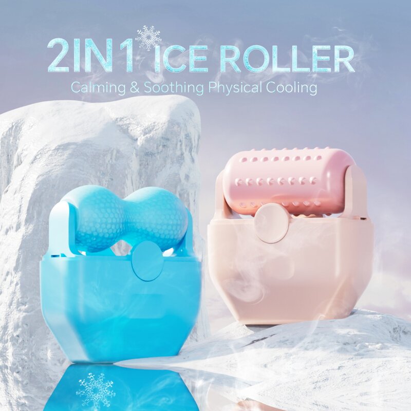 Ice Roller Manufacturer - MINI 2in1 Hand Held Silicone Flat V Shape for Face Neck Skin Soothing